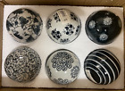 Remplisseur de vase et orbes ronds en céramique déco 79 avec différents motifs - Lot de 6 noirs