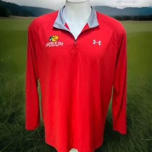 Under Armour HeatGear Mens Sz XL Loose Red Bass Pro Legends of Golf Polo P12 - Picture 1 of 10