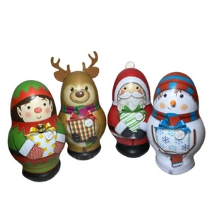 4 Russell Stover 100. Weihnachten Blechdosen Rentier Schneemann Santa Elfe Deko - Bild 1 von 10