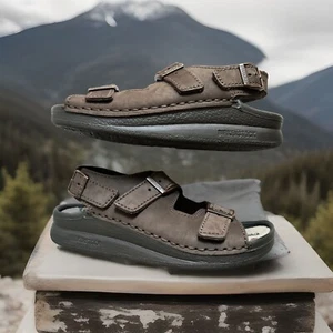 Birkenstock Tatami Unisex Size Wo’s 9 Men’s 7 Dark Brown leather Strap Sandals - Picture 1 of 24
