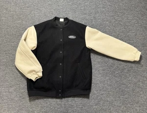 No Fear H&M Varsity Jacke Schwarz Creme Bomber Druckknopf Herren S Y2K - Bild 1 von 8