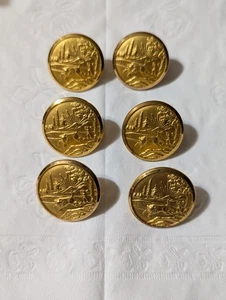 Indiana state seal buttons.  Set Of Six - marked Superior Quality  - Picture 1 of 6