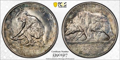 Medio dólar conmemorativo de California 1925-S graduación profesional MS65 50c - brillante original Foto 1 de 3