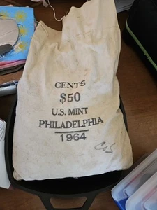 1964 US MINT Sealed Canvas Bag 1964 Penney Pennies $50 5000 - Picture 1 of 2