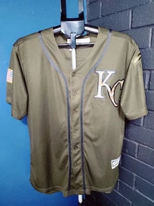 Majestic Cool Base Kansas City Royals Hosmer #35 Jersey Adult Medium Salute  - Picture 1 of 6
