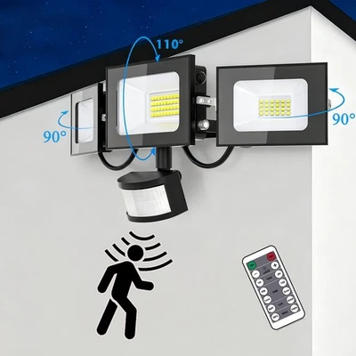 LED Außenleuchte 50W mit Bewegungsmelder Wandleuchte Außenlampe Leucht IP65  - Bild 1 von 4