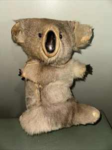 Vintage Australischer Koalabär Echtfell Känguru? 11 Zoll Stofftier Spielzeug Souvenir - Bild 1 von 10