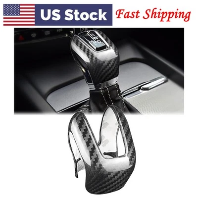 Carbon Fiber Gear Shift Knob Cover Trim For Volvo XC60 XC90 S60 S90 V60 V90 - Image 1 of 4