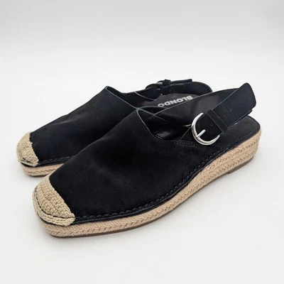 Sandalia de cuña alpargata Blonda Hiliana plana para mujer gamuza negra talla US6,5 M EU37 Foto 1 de 4