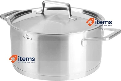 Lacor 45028 Casseruola con Coperchio Foodie 28x12,5 CM Acciaio Inox Argento - Immagine 1 di 2