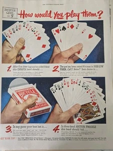 1950 U.S. Bicycle Playing Cards How would you play them color  vintage  ad - Picture 1 of 1