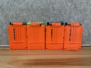 Nerf 6 Round Magazine Ammo Dart Cartridge Clip Orange Set of 4 - Played Cond - Picture 1 of 3