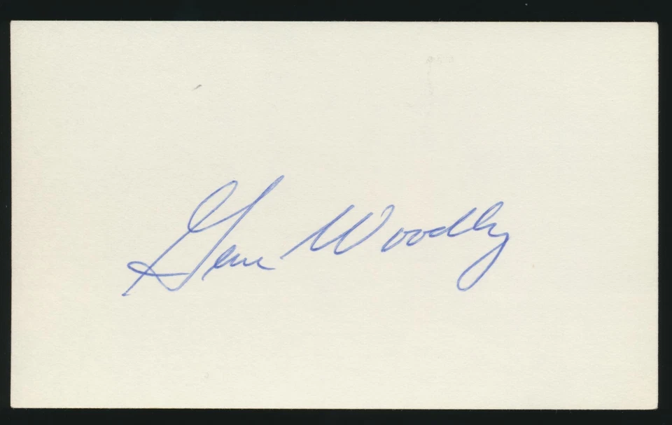 GENE WOODLING (1943-1962 Yankees, Orioles Indians) -Autograph 3x5 Index (d.2001) - Image 1 of 1
