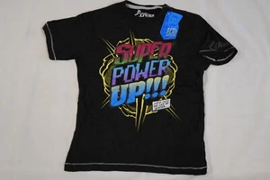JOYSTICK JUNKIES SUPER POWER UP SCHWARZ KINDER T-SHIRT BRANDNEU MIT ETIKETT OFFIZIELLES VIDEO - Bild 1 von 10