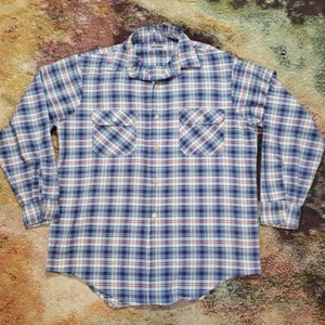 Big Mac Shirt XL Shirt Blue burgandy Yellow Cowboy Mens Western Rodeo Casual - Picture 1 of 6