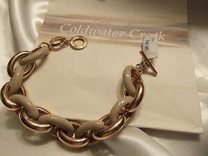 DISCONTINUED: CWC Pre-2014 Oval Links Bracelet (GOLDtone & TAUPE)
