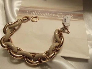 DISCONTINUED: CWC Pre-2014 Oval Links Bracelet (GOLDtone & TAUPE) - Picture 1 of 2