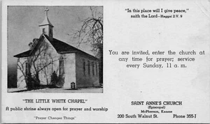 McPherson Kansas KS Saint Annes Church 200 S Walnut St White Chapel Postcard A63 - Picture 1 of 2
