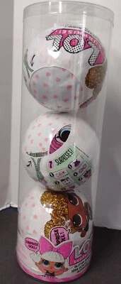 L.O.L. SURPRISE! LOL Surprise Glitter Series Doll Ball 3 Pack Globe 7 Surprises New & Sealed!
