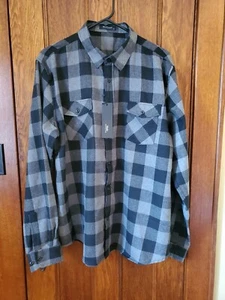MCEDAR NEW MEN'S PLAID BLACK/WHITE FLANNEL WORK SHIRT SIZE XL - Picture 1 of 9
