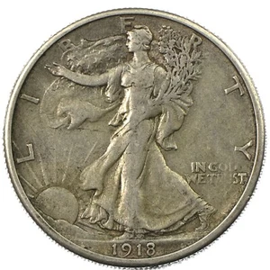 1918-S San Francisco Walking Liberty Silver Half 50c Extremely Fine XF+ - Picture 1 of 2
