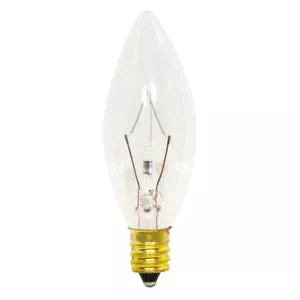 1 Pack Torpedo Blunt 15W Petite 120V Chandelier Bulbs B8 Candelabra E12 Clear - Picture 1 of 3