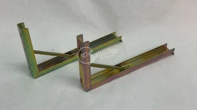 Coppia di staffe per mensole in acciaio perlaceo dim. 30x15cm ferramenta  - Immagine 1 di 3