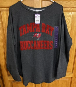 Tampa Bay Buccaneers Gray Sweatshirt SleepwearEmbroidered Letters Women XXL - Picture 1 of 8
