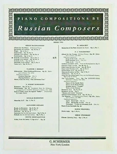 Klavierkompositionen russischer Komponisten Serie zwei G. Schirmer Noten 1898 - Bild 1 von 5