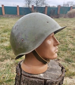 Original Militär Helm SSh 40 Stahl WW2 Sowjetische Armee RKKA Russisch 1948 Größe-3 - Bild 1 von 15