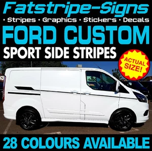 passend für FORD TRANSIT CUSTOM SPORT SEITENSTREIFEN GRAFIKAUFKLEBER VAN SWB LWB ST - Bild 1 von 2