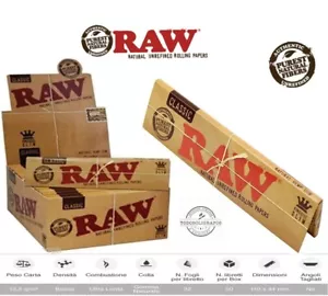 Cartine Raw Classic King Size Slim Lunghe Scatola 50 Libretti - FREE SHIPP - Foto 1 di 4