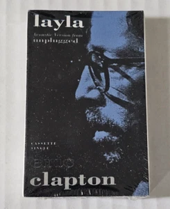 Layla Unplugged Acoustic Version by Eric Clapton Single Cassette 1992 Reprise - Picture 1 of 3