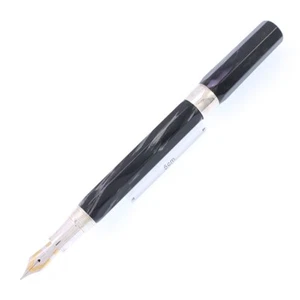 Montegrappa Fountain Pen Symphony Charcoal Precious Celluloid Silver Nib M 18K - Picture 1 of 14