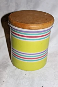 Whittard of Chelsea Storage Jar Canister Hand painted Striped Container 14cm - Foto 1 di 6