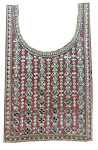 ndian Golden Net Sewing Neck Design Embroidery Neck Patch (Piece 1) - Picture 1 of 2