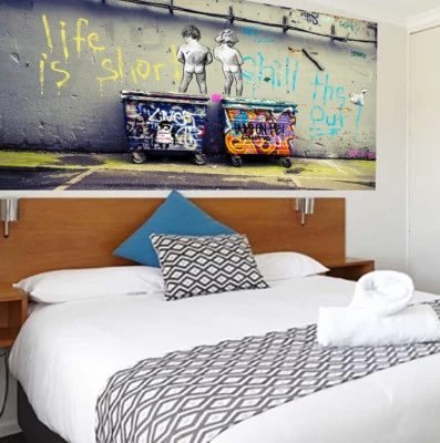 life is short chill  duck out Painting street art original COA signed by A Baker - image 1 of 4