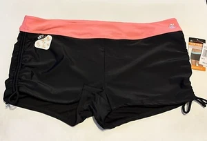 ZeroXposur Ruched Boyleg Women’s PLUS SIZE 3X Black Swim Shorts Bottom NWT Beach - Picture 1 of 12