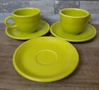 Fiestaware Chartreuse 2 Cups and 3 Saucers Fiesta Retired Green Teacup 2005
