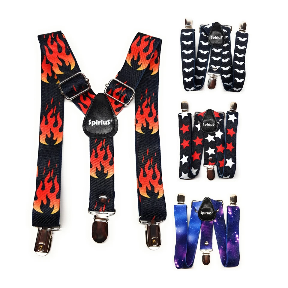SpiriuS Kids Children Trouser Braces Suspenders Y shape Strap Pants Elastic belt