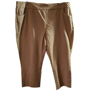 Weiche Umrandung Stretch gerades Bein Cropped Knopf Akzente Plus 3X - Bild 1 von 9