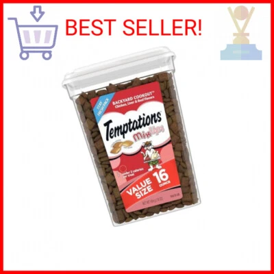 Golosinas crujientes y suaves para gatos Temptations MixUps para patio trasero sabor cocina, 16 oz. T Foto 1 de 2