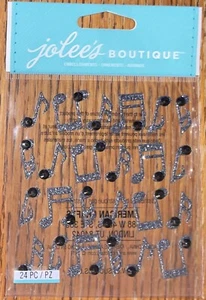 Jolees MUSICAL NOTES Repeat STAFF NOTE CLEF Playing Music Song Scrapbook Sticker - Picture 1 of 5