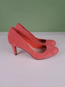 CLARKS tacchi corti in camoscio rosa/corallo taglia 6 D - Foto 1 di 8