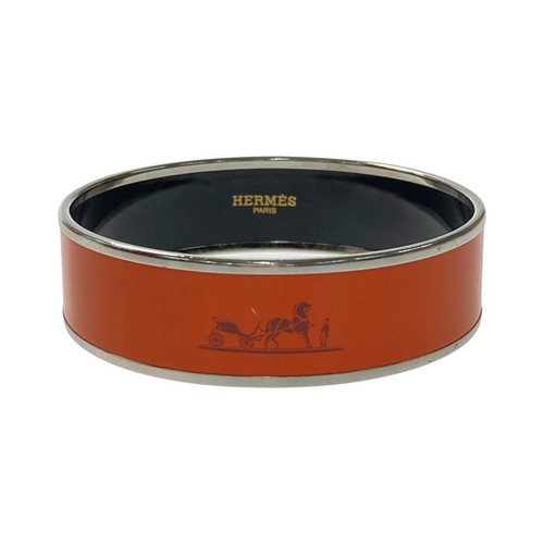 HERMÈS HERMES Bracciale Smalto Smalto GM Bracciale Arancione Cloisonné Carrello con Scatola