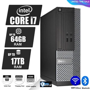 DELL Desktop Computer PC i7, up to 64GB RAM, 17TB SSD, Windows 10/11, WiFi BT - Picture 1 of 4
