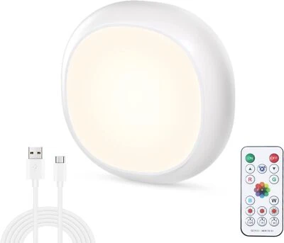 EPN Puck Lights with Remote Wireless RGBW LED Under Cabinet Lights 700mAh Magnetic A