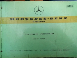 Mercedes Benz 190D Original 1959 Spare Parts list, Teileliste, Lista Ricambi - Bild 1 von 4