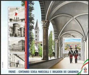 Francobollo CARABINIERI Foglietto Firenze STAMPS chiudilettera Mameli Caserma - Foto 1 di 6