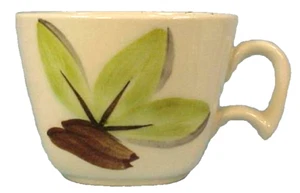 Woodleaf Tea Cup Only Continental Kilns Pottery Mid Century Green Leaves - Picture 1 of 2